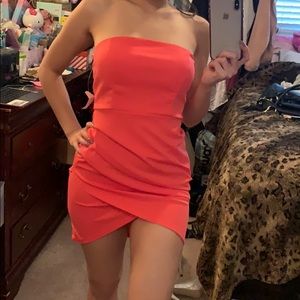 Strapless Coral Dress